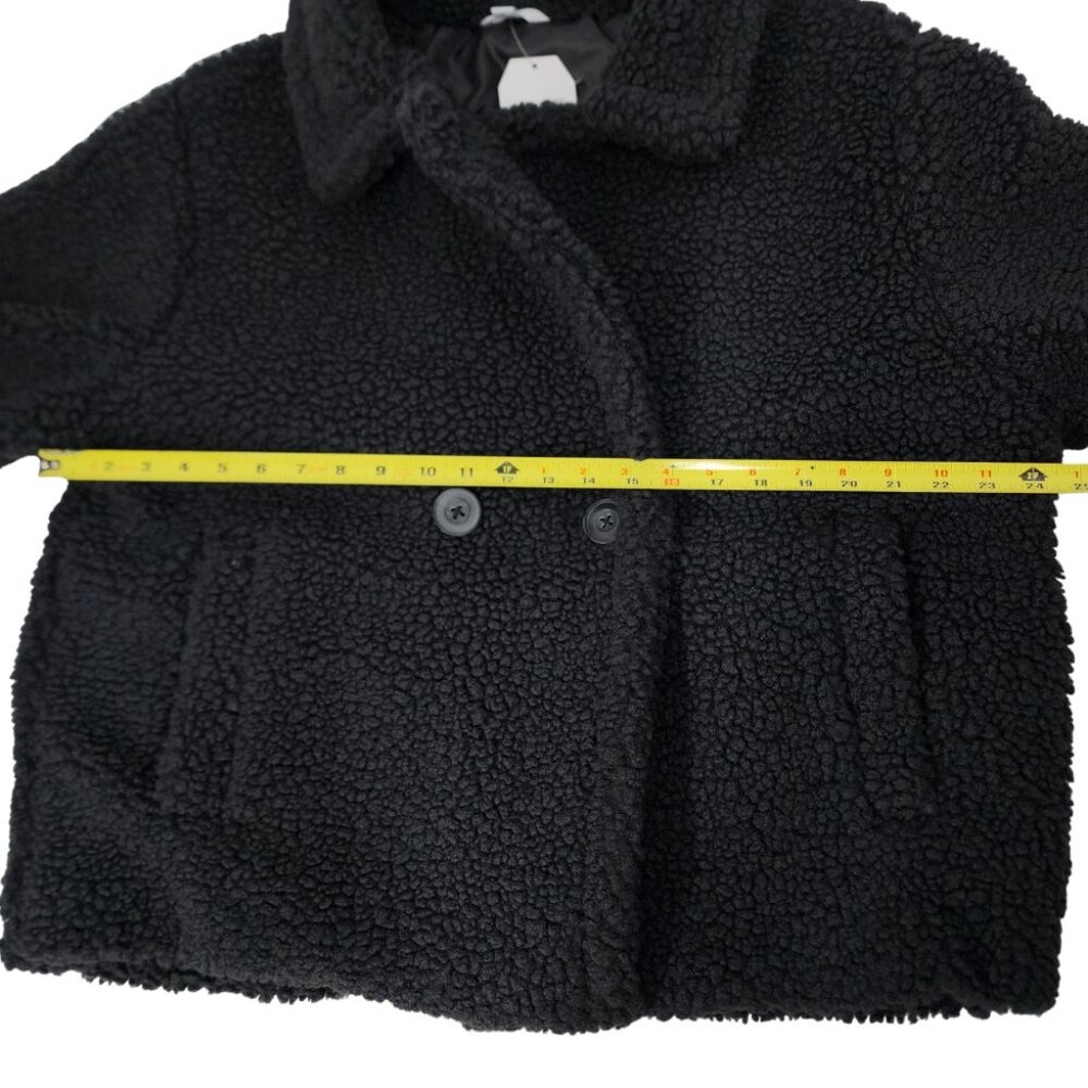 New Time and Tru Womens XL Teddy Faux Shearling Black Popcorn Fleece Jacket Coat - Picture 14 of 16